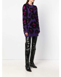 Pull surdimensionné imprimé léopard violet Marc Jacobs