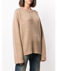 Pull surdimensionné marron clair 6397