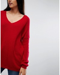 Pull surdimensionné rouge