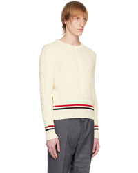 Pull torsadé blanc Thom Browne