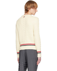 Pull torsadé blanc Thom Browne