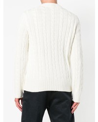 Pull torsadé blanc Fred Perry