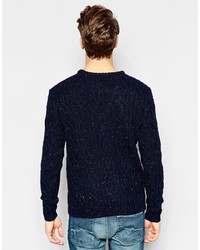 Pull torsadé bleu marine