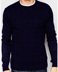 Pull torsadé bleu marine Asos