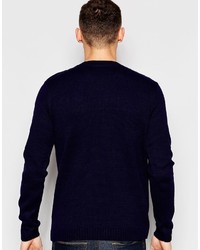 Pull torsadé bleu marine Asos