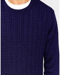 Pull torsadé bleu marine Asos