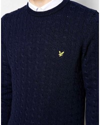 Pull torsadé bleu marine Lyle & Scott