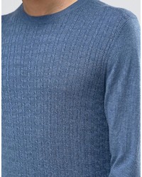 Pull torsadé bleu Asos