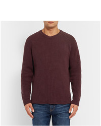 Pull torsadé bordeaux John Smedley