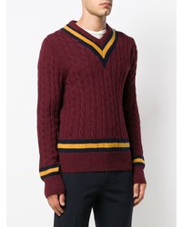 Pull torsadé bordeaux Kent & Curwen