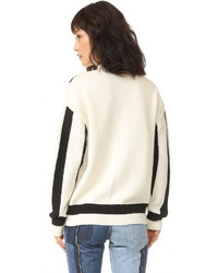 Pull torsadé en tricot blanc Sjyp