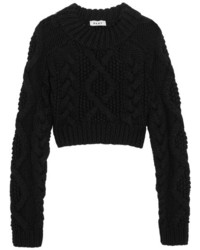 Pull torsadé en tricot noir DKNY