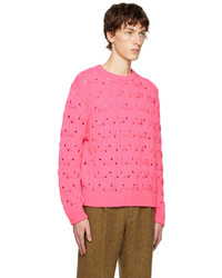 Pull torsadé fuchsia Solid Homme