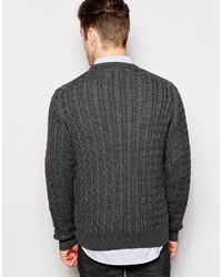 Pull torsadé gris foncé Farah