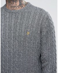 Pull torsadé gris Farah