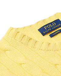 Pull torsadé jaune Polo Ralph Lauren