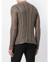 Pull torsadé marron clair Rick Owens