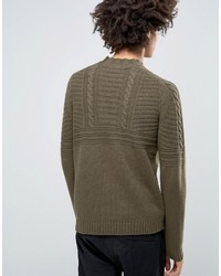 Pull torsadé olive Asos