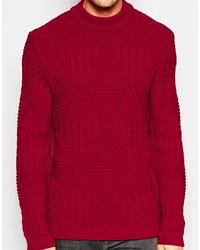 Pull torsadé rouge Asos