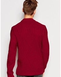 Pull torsadé rouge Asos