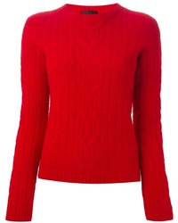 Pull torsadé rouge The Row