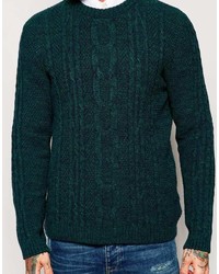 Pull torsadé vert foncé Asos