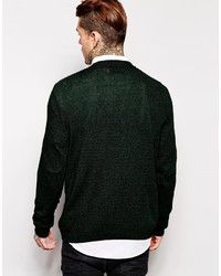 Pull torsadé vert foncé Asos