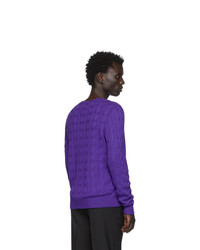 Pull torsadé violet Ralph Lauren Purple Label