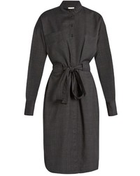 Robe à carreaux gris foncé