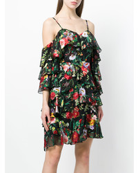 Robe à épaules dénudées à fleurs noir Alice + Olivia