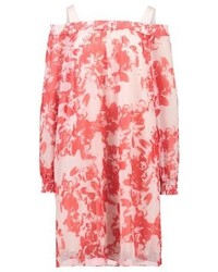 Robe à épaules dénudées à fleurs rose Hugo Boss
