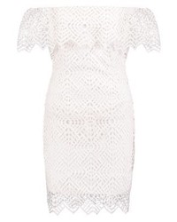 Robe à épaules dénudées blanc Bardot