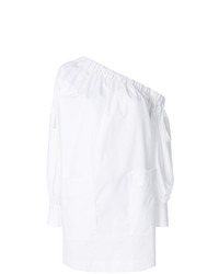 Robe à épaules dénudées blanc MSGM