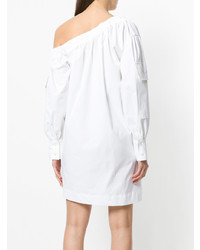 Robe à épaules dénudées blanc MSGM
