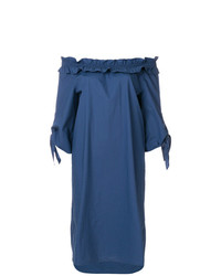 Robe à épaules dénudées bleu Luisa Cerano