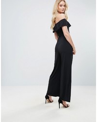 Robe à épaules dénudées en chiffon noir Love