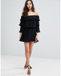 Robe à épaules dénudées en chiffon noir