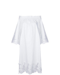 Robe à épaules dénudées en crochet à fleurs blanc P.A.R.O.S.H.