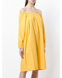 Robe à épaules dénudées jaune Fendi Vintage