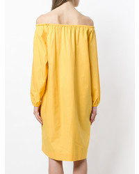 Robe à épaules dénudées jaune Fendi Vintage