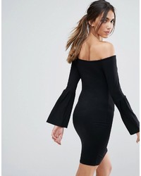 Robe à épaules dénudées noir Asos