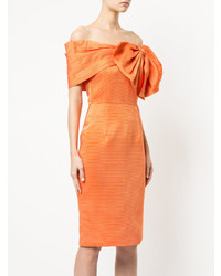 Robe à épaules dénudées orange Bambah