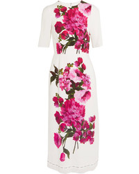 Robe à fleurs blanche Dolce & Gabbana