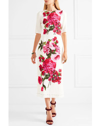 Robe à fleurs blanche Dolce & Gabbana