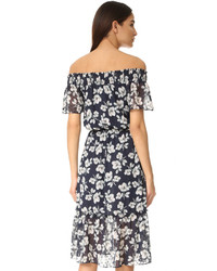 Robe à fleurs bleu marine Moon River