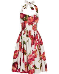 Robe à fleurs rouge Dolce & Gabbana