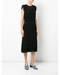 Robe à franges noire Stella McCartney