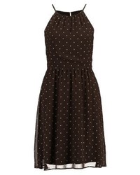 Robe á pois marron foncé Esprit