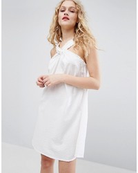 Robe à rayures verticales blanche Asos