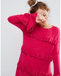 Robe à volants fuchsia Asos